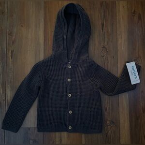 Carter's Kids Charcoal Knit Hooded Cardigan
